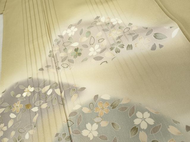 平和屋着物●染色作家　林淳一　訪問着　刺繍　重ね山花文　暈し染め　金糸　正絹　逸品　AABE8656cs