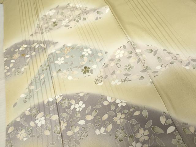 平和屋着物●染色作家　林淳一　訪問着　刺繍　重ね山花文　暈し染め　金糸　正絹　逸品　AABE8656cs