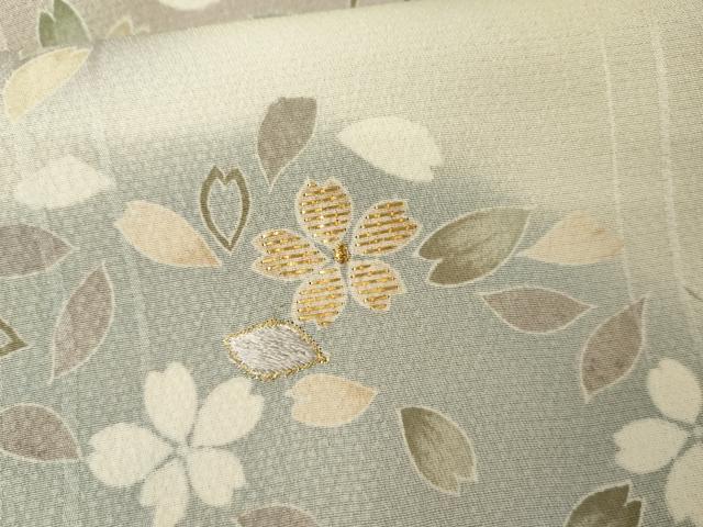 平和屋着物●染色作家　林淳一　訪問着　刺繍　重ね山花文　暈し染め　金糸　正絹　逸品　AABE8656cs