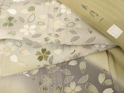 平和屋着物●染色作家　林淳一　訪問着　刺繍　重ね山花文　暈し染め　金糸　正絹　逸品　AABE8656cs