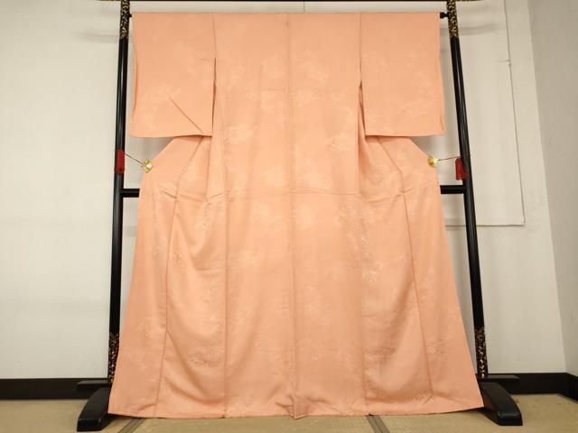 平和屋着物●上質な色無地　吉祥草花地紋　虹色　正絹　逸品　AABE8660cs