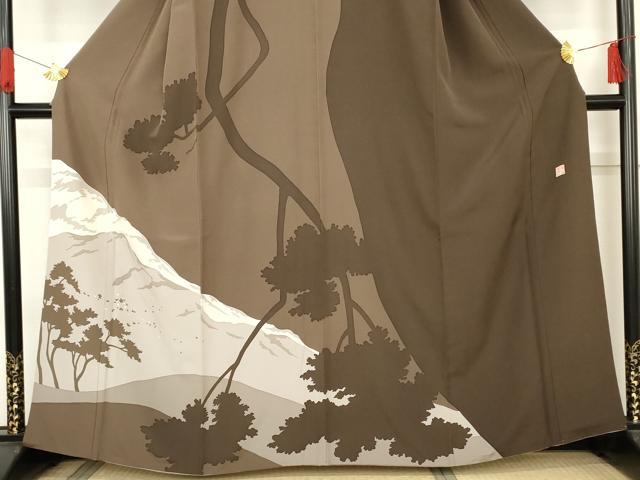 平和屋着物○訪問着 作家物 美津子 樹林シルエット 正絹 逸品 AABE8661cs