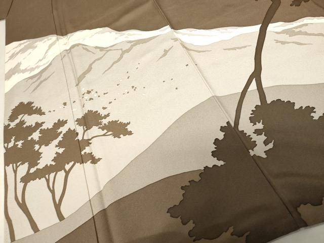 平和屋着物○訪問着 作家物 美津子 樹林シルエット 正絹 逸品 AABE8661cs