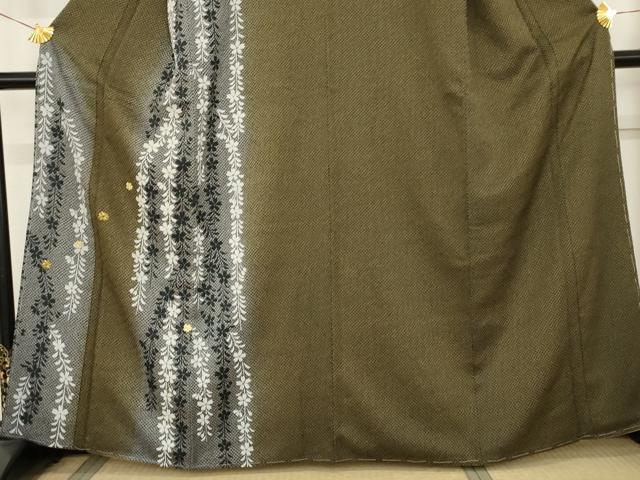 平和屋着物●訪問着　総絞り　駒刺繍　枝垂れ花文　金彩　正絹　逸品　未使用　AABE8662cs