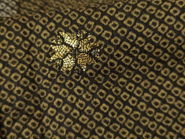 平和屋着物○訪問着 総絞り 駒刺繍 枝垂れ花文 金彩 正絹 逸品