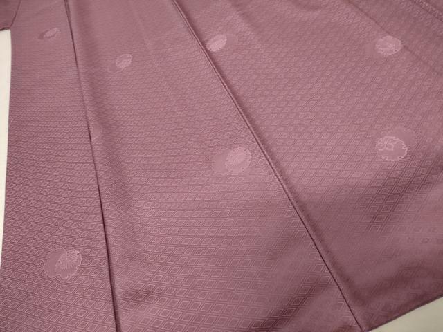 平和屋着物●上質な色無地　雪輪重ね菱地紋　若紫色　正絹　逸品　AABE8663cs 平和屋着物○上質な色無地 雪輪重ね菱地紋 若紫色 正絹 逸品