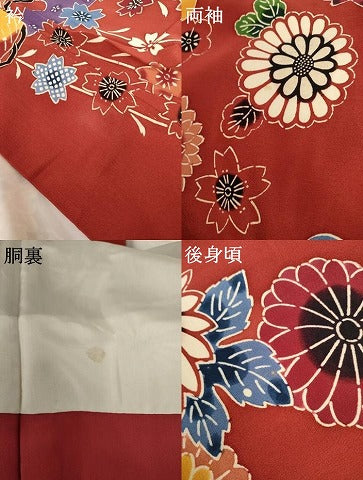 平和屋着物●豪華振袖　紅型　流水花鳥文　正絹　逸品　AABE8664cs