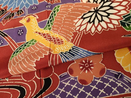 平和屋着物●豪華振袖　紅型　流水花鳥文　正絹　逸品　AABE8664cs