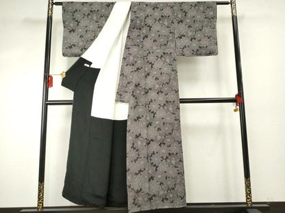 平和屋着物●重要無形文化財　人間国宝　中村勇二郎　江戸小紋　川端柄　黒地　正絹　逸品　未使用　AABE8670cs