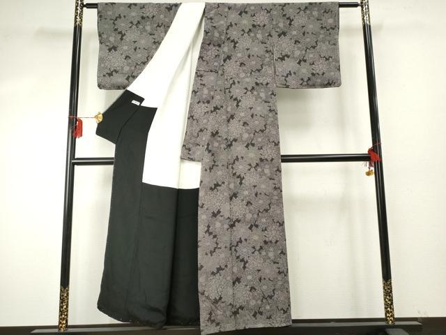 平和屋着物●重要無形文化財　人間国宝　中村勇二郎　江戸小紋　川端柄　黒地　正絹　逸品　未使用　AABE8670cs