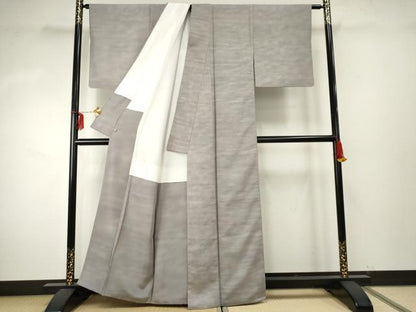 平和屋着物●石川県指定無形文化財　牛首紬　白山工房　手織り　霞文　さが美扱い　正絹　逸品　AABE8671cs