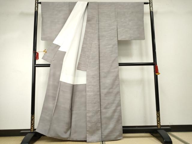 平和屋着物●石川県指定無形文化財　牛首紬　白山工房　手織り　霞文　さが美扱い　正絹　逸品　AABE8671cs