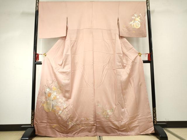 平和屋着物●金彩友禅　卓越技能者・名工・和田光正　訪問着　花車文　暈し染め　金銀彩　正絹　逸品　未使用　AABE8673cs
