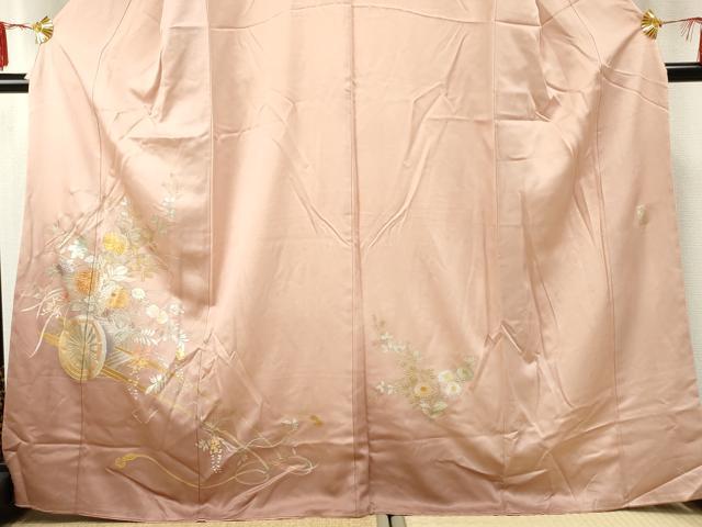 平和屋着物●金彩友禅　卓越技能者・名工・和田光正　訪問着　花車文　暈し染め　金銀彩　正絹　逸品　未使用　AABE8673cs