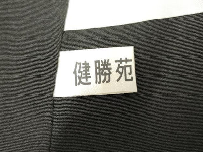 平和屋着物●山岡古都・古都染人　染織美術品　薬墨染　天目織　お召　雪輪重ね吉祥花文　健勝苑扱い　正絹　逸品　AABE8677cs