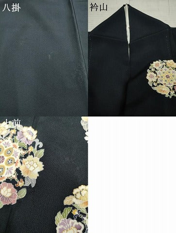 平和屋着物●訪問着　友禅　駒刺繍　花丸文　金彩　正絹　逸品　AABE8680cs