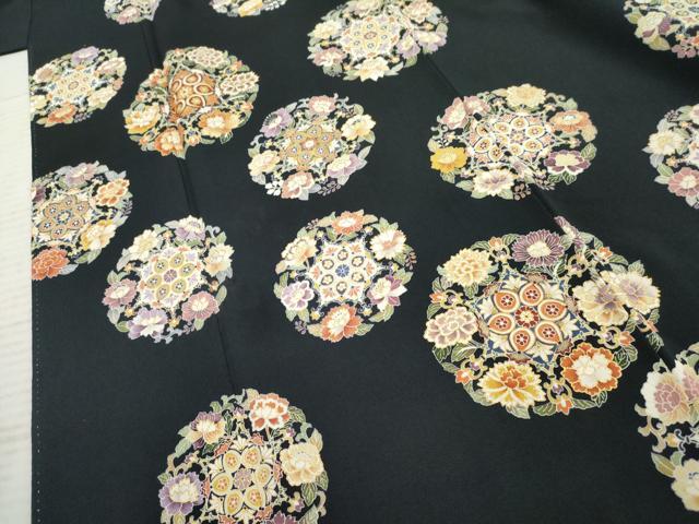 平和屋着物●訪問着　友禅　駒刺繍　花丸文　金彩　正絹　逸品　AABE8680cs