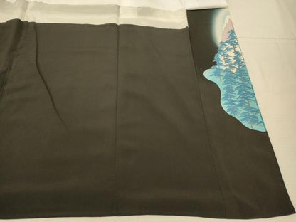 平和屋着物■豪華黒留袖　作家物　風景文　暈し染め　正絹　逸品　AABE8686fw