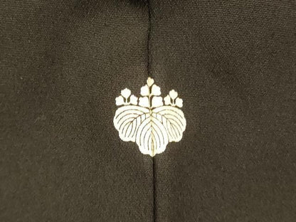 平和屋着物■豪華黒留袖 駒刺繍 飛鶴浜松文 金彩 正絹 逸品 AABE8716fw