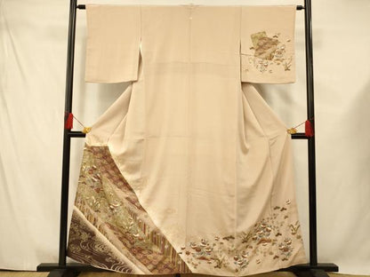 平和屋着物■訪問着 吉祥草花文 暈し染め 金銀彩 正絹 逸品 AABE8827fw