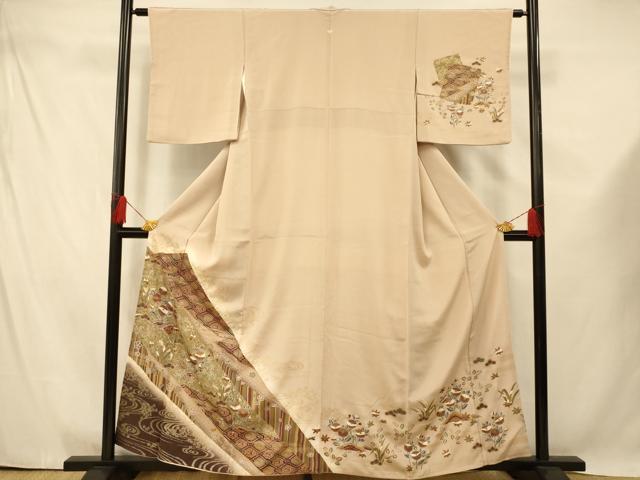 平和屋着物■訪問着 吉祥草花文 暈し染め 金銀彩 正絹 逸品 AABE8827fw