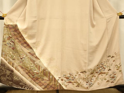 平和屋着物■訪問着 吉祥草花文 暈し染め 金銀彩 正絹 逸品 AABE8827fw