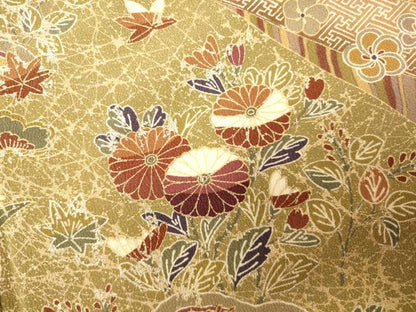 平和屋着物■訪問着 吉祥草花文 暈し染め 金銀彩 正絹 逸品 AABE8827fw