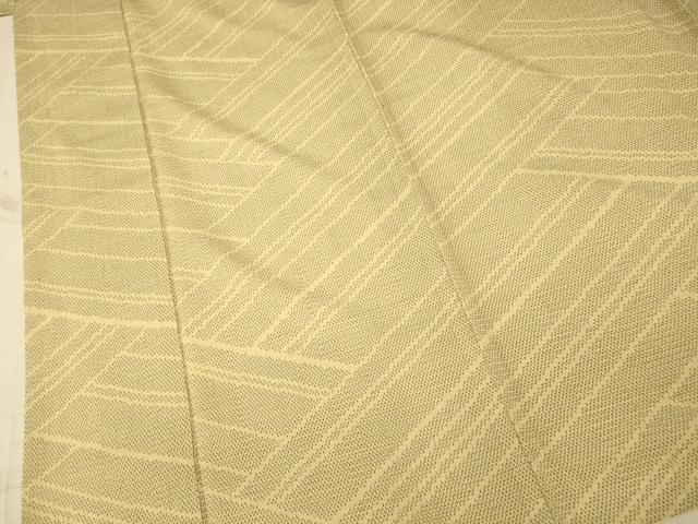 平和屋着物●白鷹お召 幾何学文様 正絹 逸品 AABE8856fw
