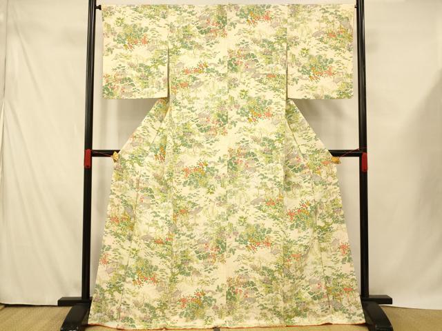平和屋着物■上質な小紋 風景文 正絹 逸品 AABE8878fw