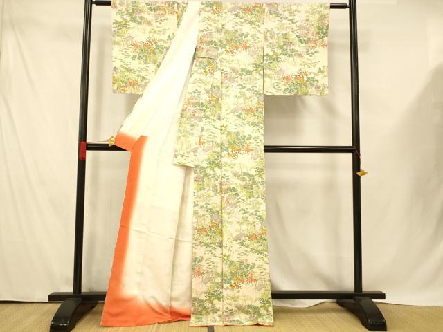 平和屋着物■上質な小紋 風景文 正絹 逸品 AABE8878fw
