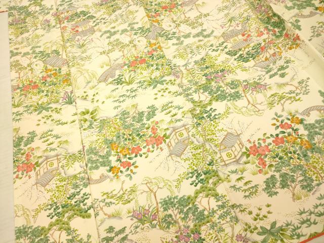 平和屋着物■上質な小紋 風景文 正絹 逸品 AABE8878fw
