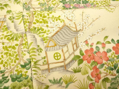 平和屋着物■上質な小紋 風景文 正絹 逸品 AABE8878fw