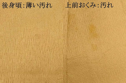 平和屋着物■上質な色無地 松地紋 亜麻色 正絹 逸品 AABE8879fw