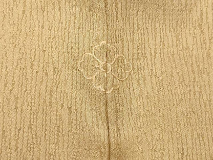 平和屋着物■上質な色無地 松地紋 亜麻色 正絹 逸品 AABE8879fw