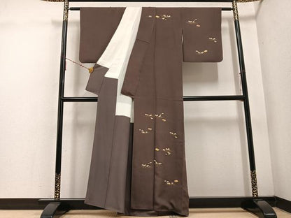 平和屋着物●訪問着　花文箱　金彩　正絹　逸品　AABE8890ph