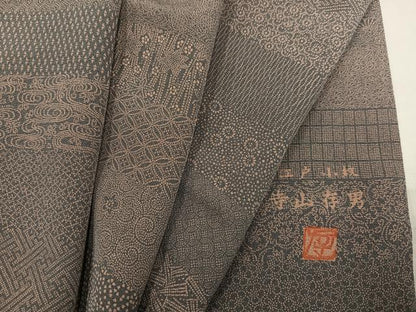 平和屋着物●寺山存男　江戸小紋　百柄　鈴乃屋扱い　正絹　逸品　AABE8891ph