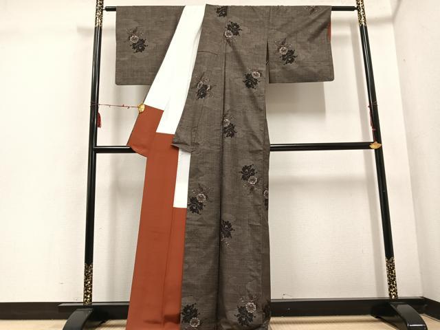 平和屋着物●本場大島紬　カタス7マルキ　総絣　舞花文　正絹　逸品　AABE8896ph