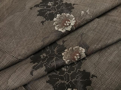 平和屋着物●本場大島紬　カタス7マルキ　総絣　舞花文　正絹　逸品　AABE8896ph
