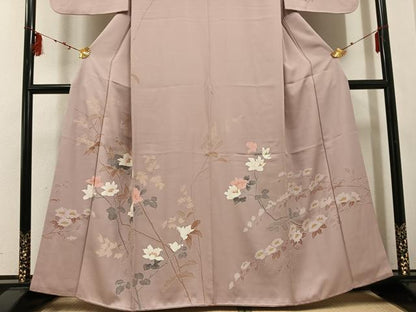 平和屋着物●訪問着　友禅　枝花文　正絹　逸品　AABE8898ph