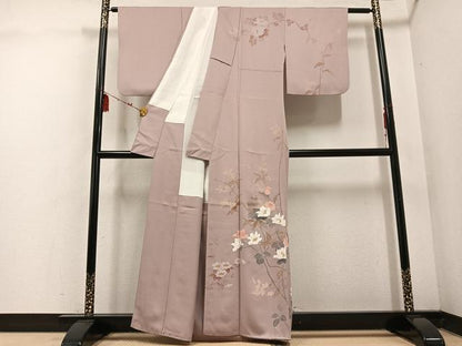 平和屋着物●訪問着　友禅　枝花文　正絹　逸品　AABE8898ph