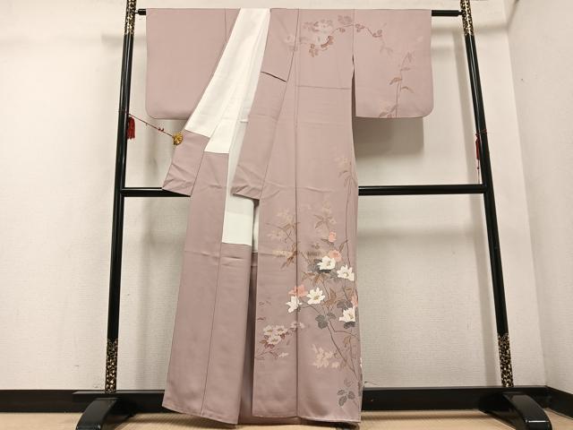 平和屋着物●訪問着　友禅　枝花文　正絹　逸品　AABE8898ph