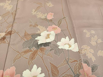平和屋着物●訪問着　友禅　枝花文　正絹　逸品　AABE8898ph