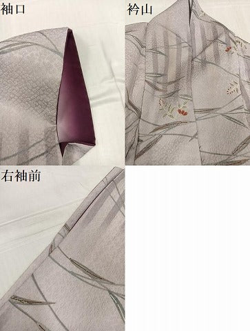 平和屋着物●山野愛子　小紋　草花文　洗える着物　AABE8900ph
