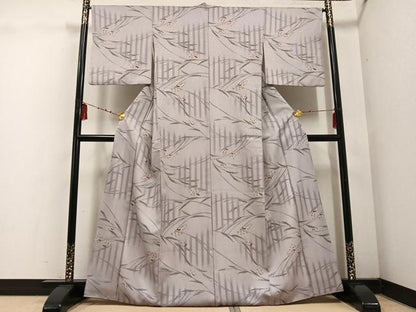 平和屋着物●山野愛子　小紋　草花文　洗える着物　AABE8900ph