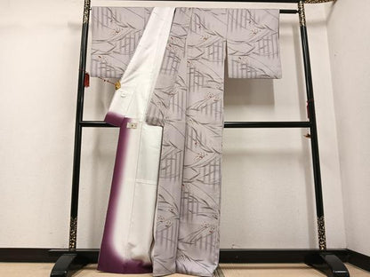 平和屋着物●山野愛子　小紋　草花文　洗える着物　AABE8900ph