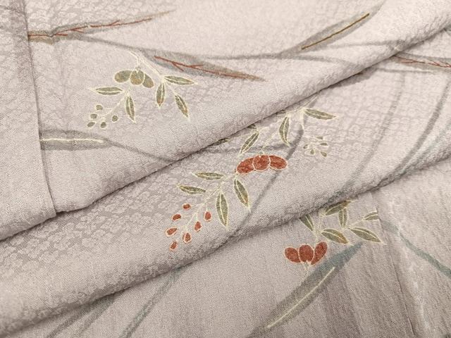 平和屋着物●山野愛子　小紋　草花文　洗える着物　AABE8900ph