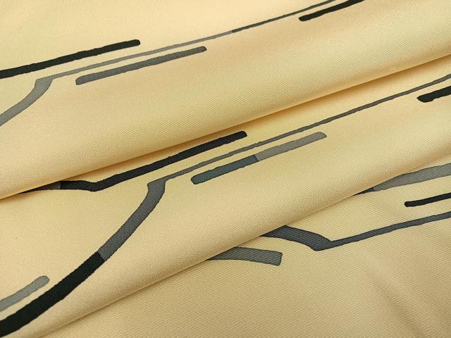 平和屋着物●上質な小紋　ろうけつ染め　幾何学文様　正絹　逸品　AABE8903ph