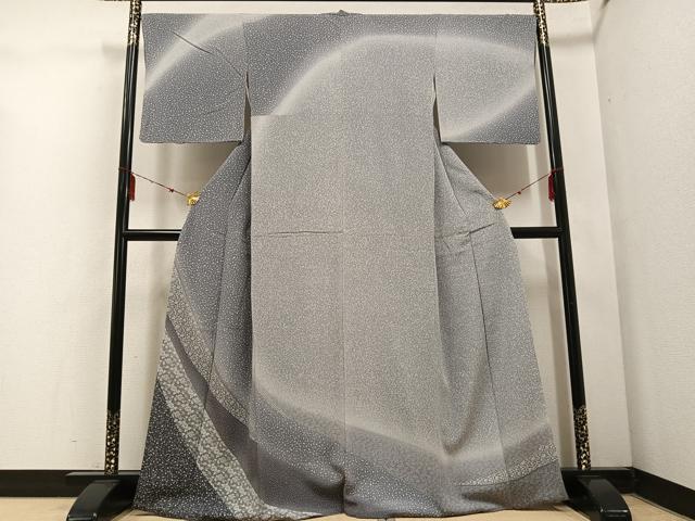 平和屋着物●訪問着　花唐草文　暈し染め　鬼しぼ縮緬　正絹　逸品　AABE8904ph