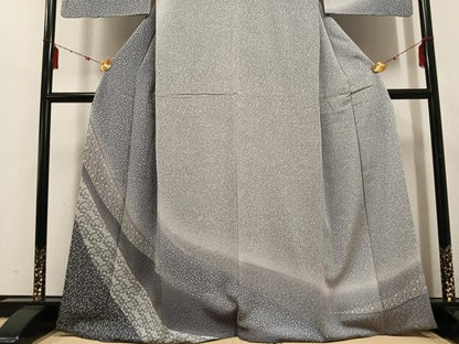 平和屋着物●訪問着　花唐草文　暈し染め　鬼しぼ縮緬　正絹　逸品　AABE8904ph
