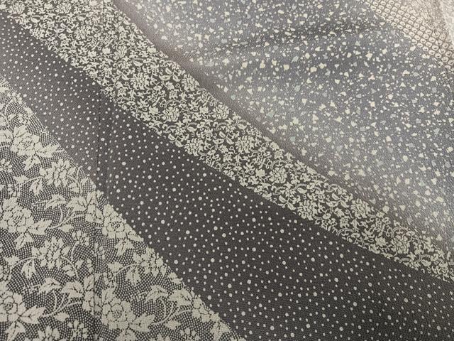 平和屋着物●訪問着　花唐草文　暈し染め　鬼しぼ縮緬　正絹　逸品　AABE8904ph